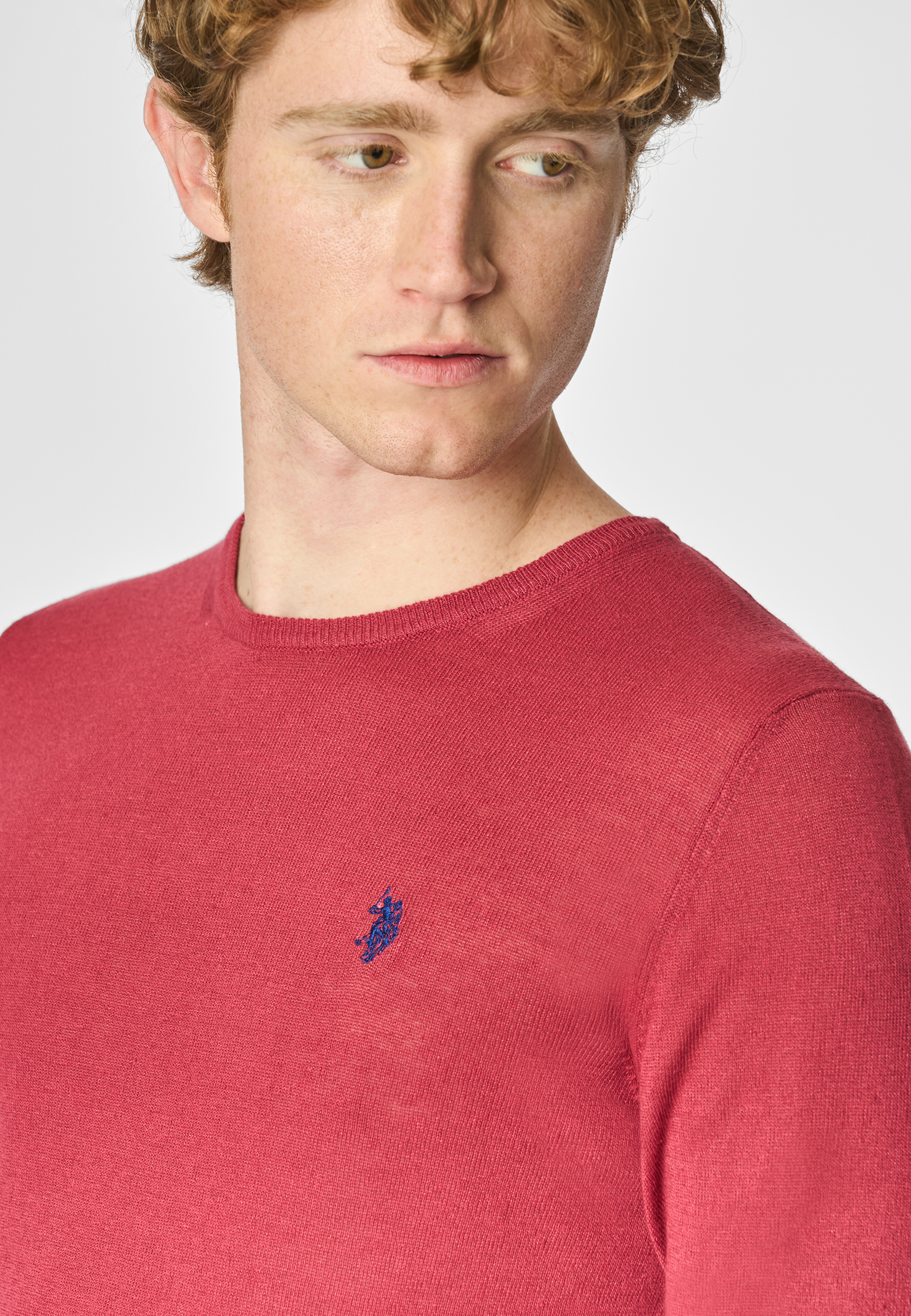 Maglia girocollo misto cotone e lino