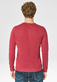 Maglia girocollo misto cotone e lino