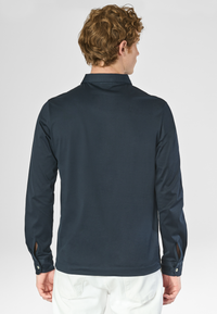 Polo shirt a maniche lunghe in cotone premium quality con logo e bottoni sulle maniche