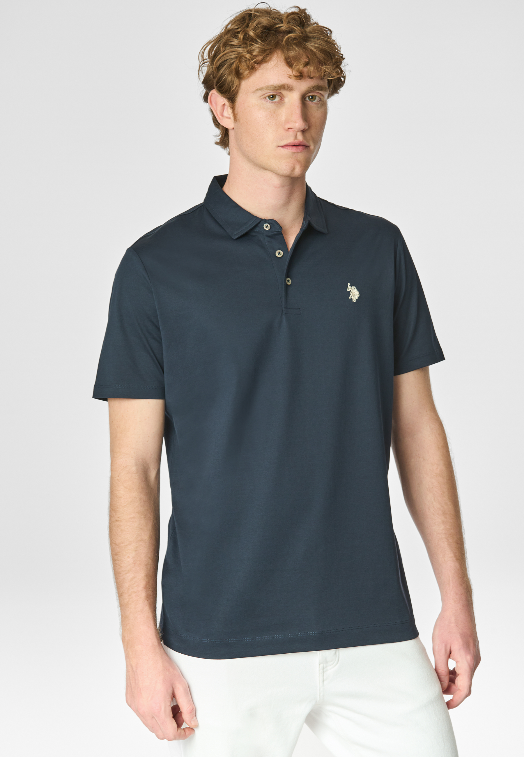Polo shirt a maniche corte in cotone premium quality con logo