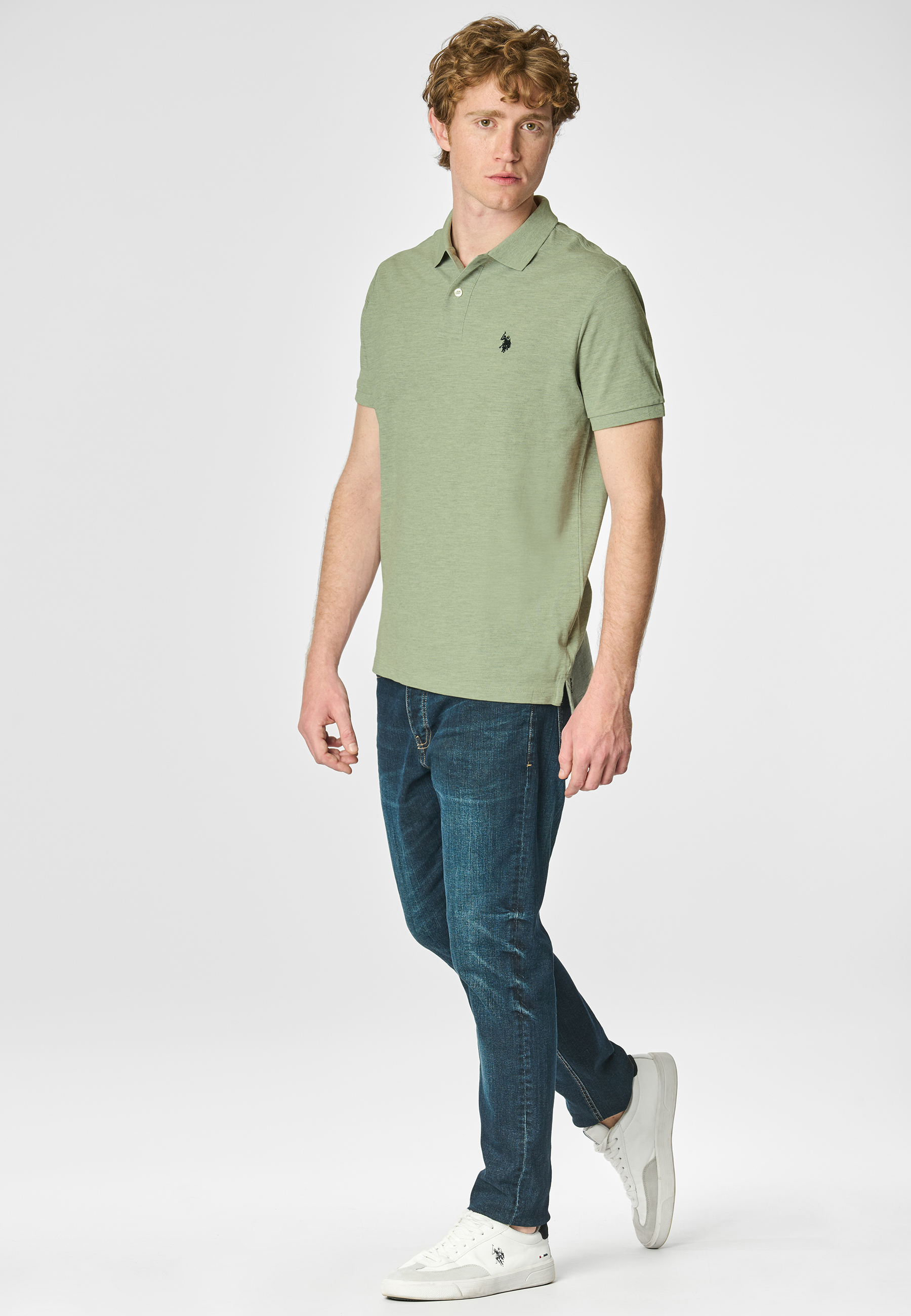 Polo shirt a maniche corte in cotone melange premium quality con logo