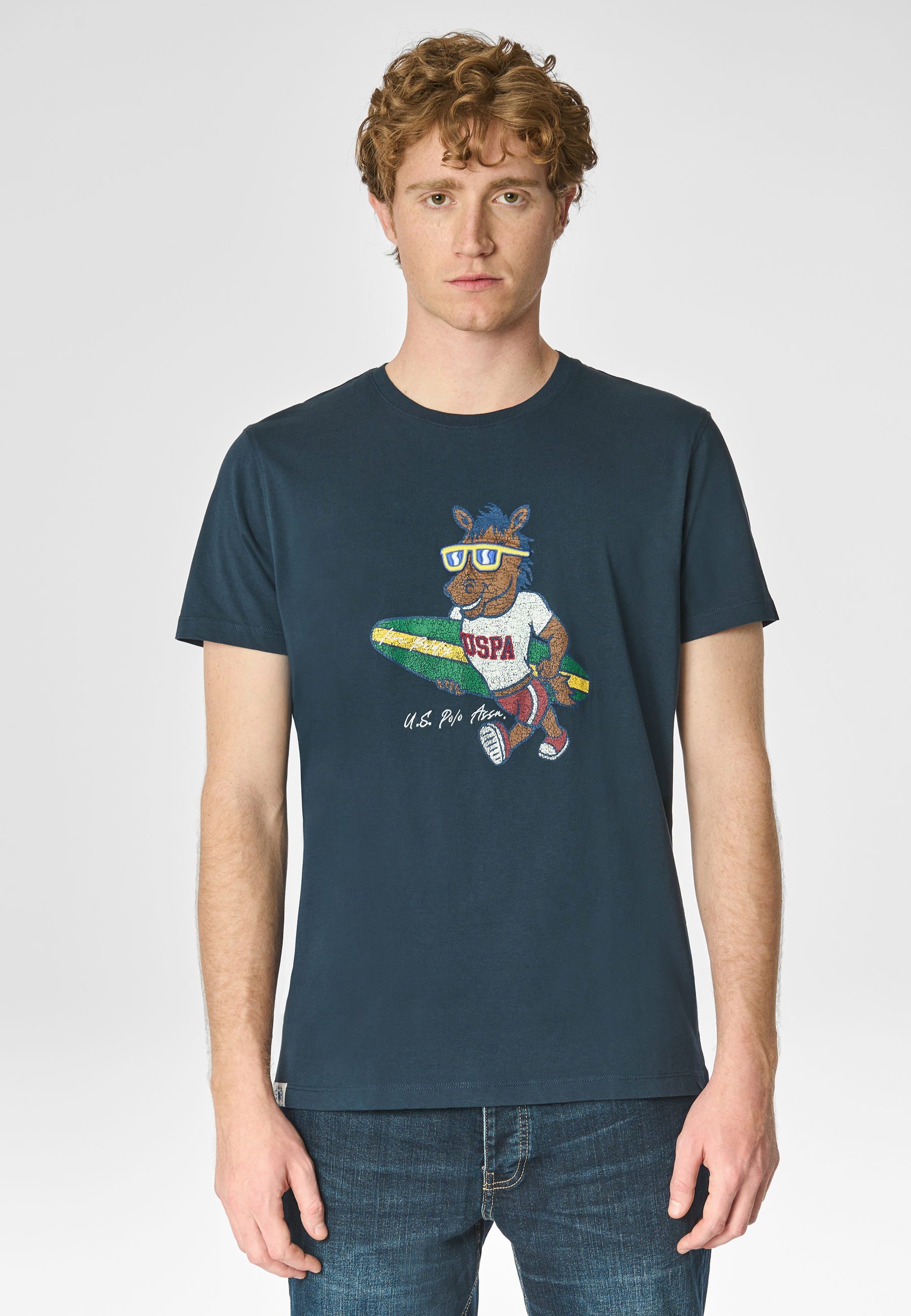 T-shirt a maniche corte in cotone light con stampa frontale