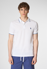 Polo shirt a maniche corte in cotone light con dettagli su maniche e colletto