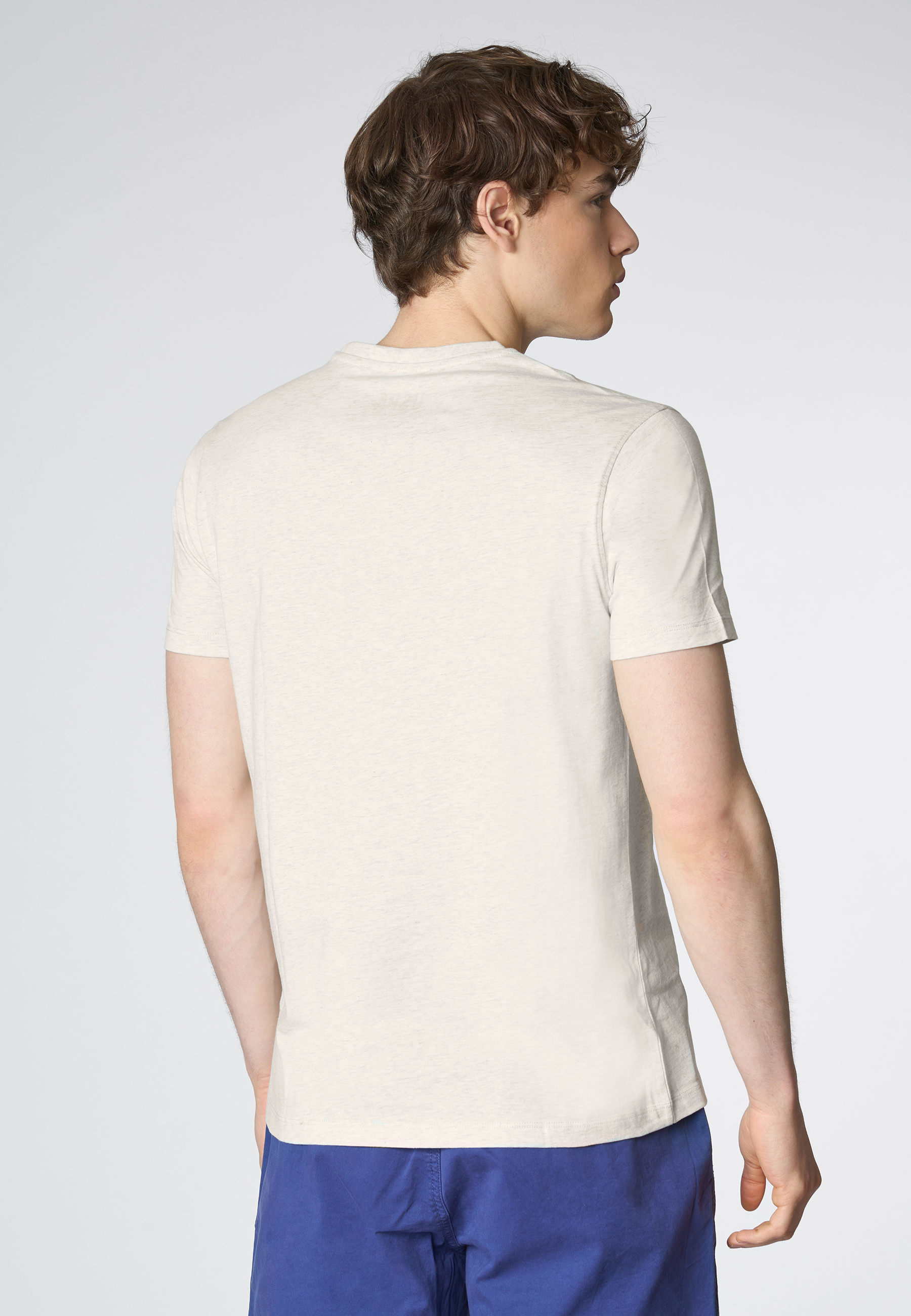 T-shirt a maniche corte in cotone melange con stampa posteriore