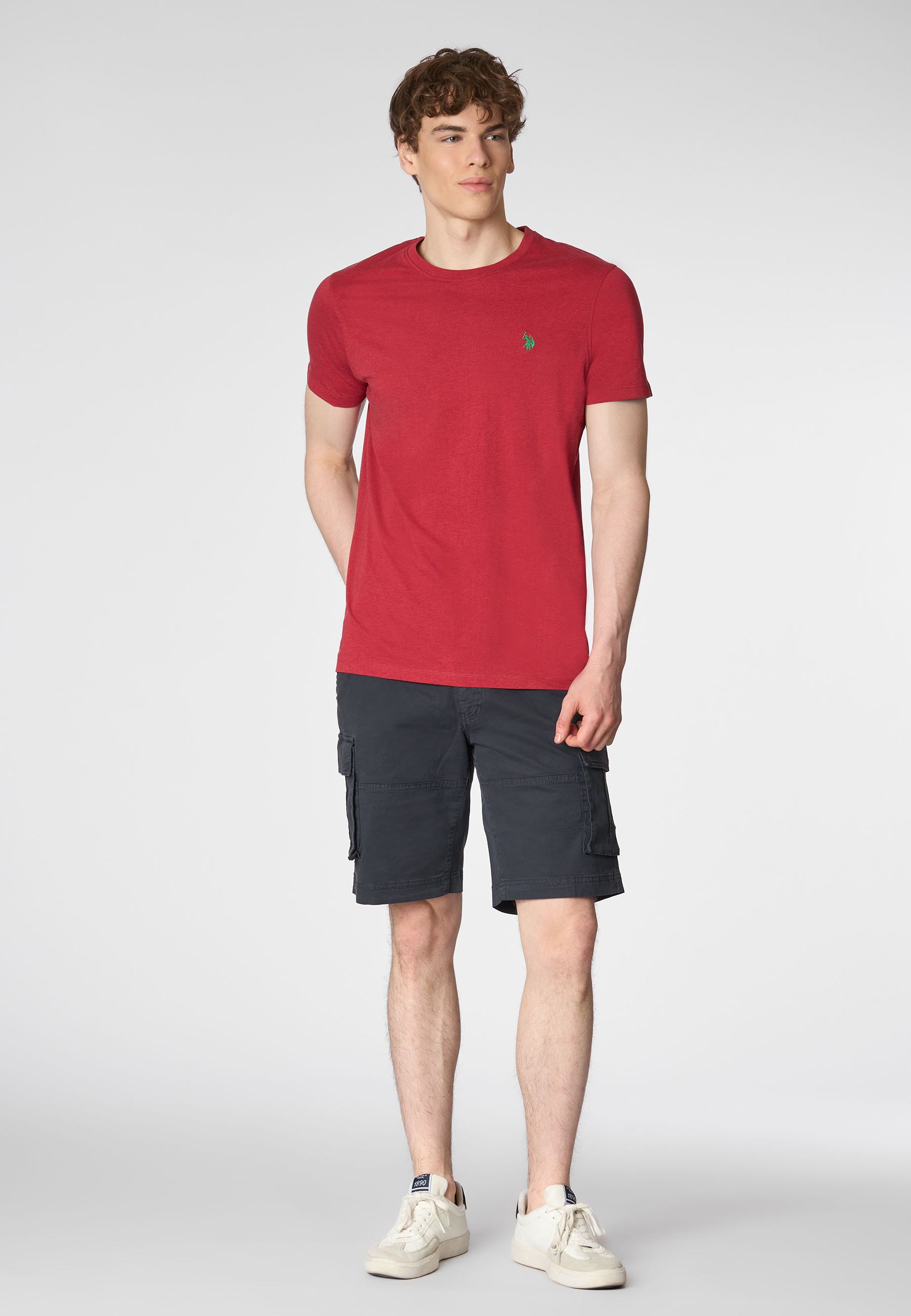 T-shirt a maniche corte in cotone melange premium quality con logo