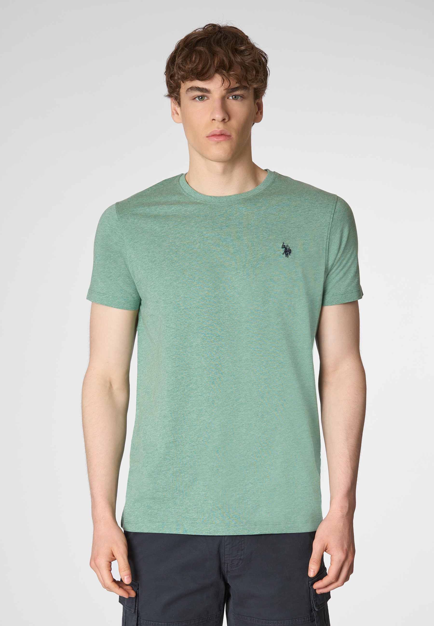 T-shirt a maniche corte in cotone melange premium quality con logo