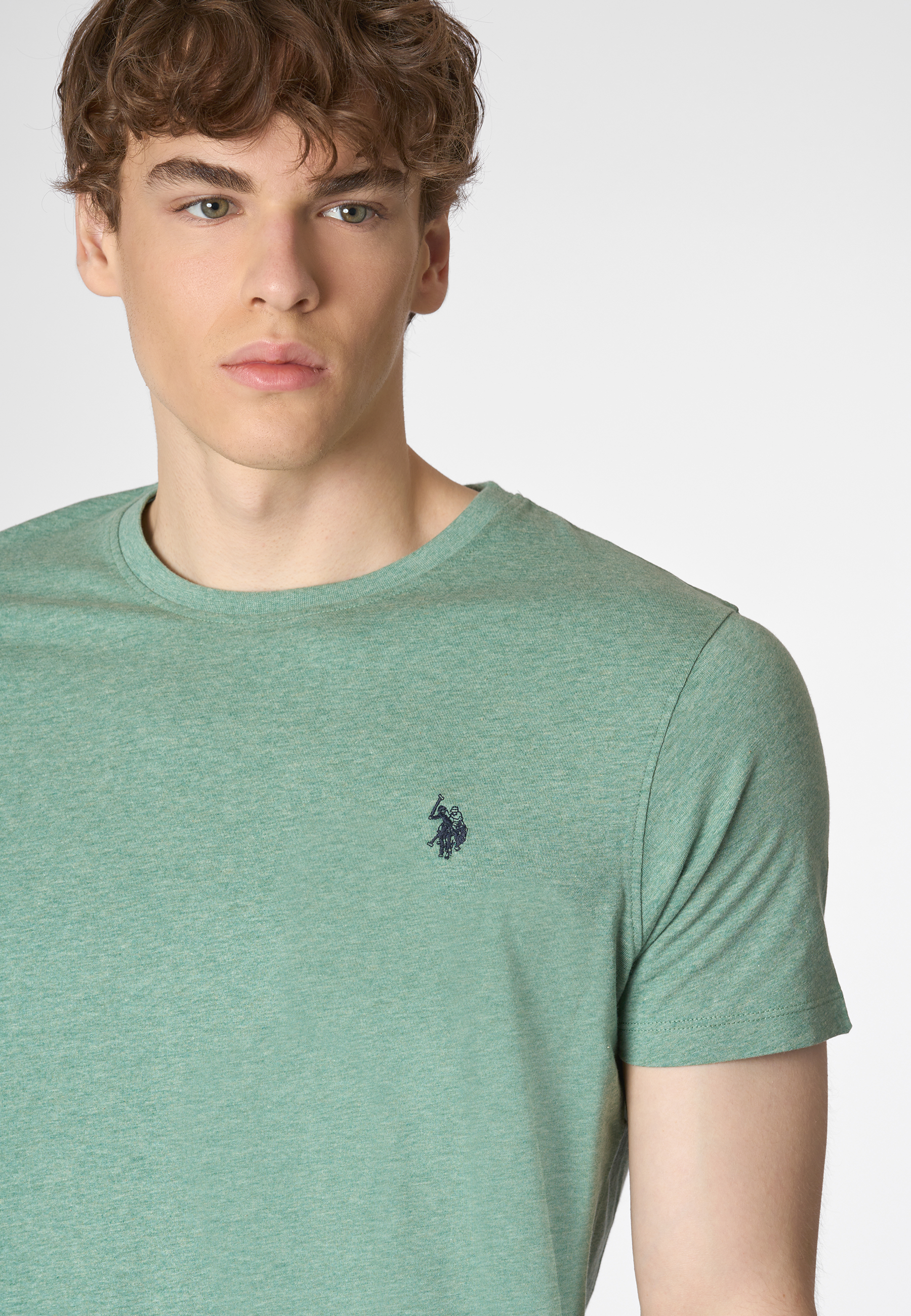 T-shirt a maniche corte in cotone melange premium quality con logo