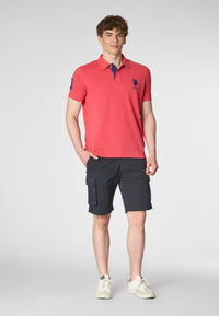 Polo shirt a maniche corte in cotone piquet con logo e numero