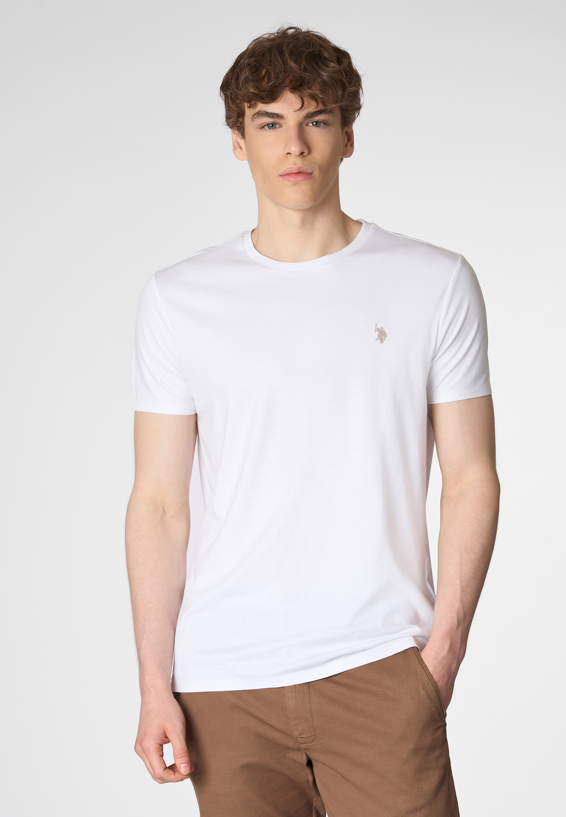 T-shirt a maniche corte in jersey stretch premium quality con logo