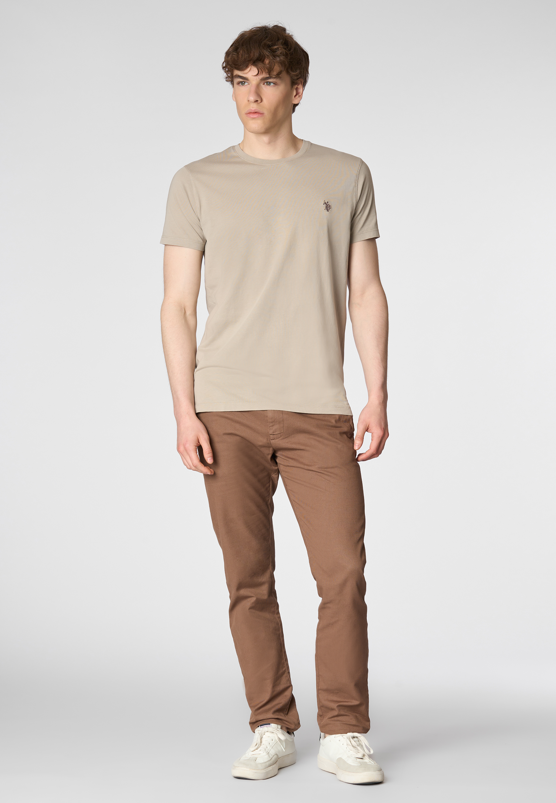 T-shirt a maniche corte in cotone overdyed con logo