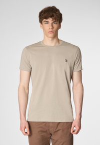 T-shirt a maniche corte in cotone overdyed con logo