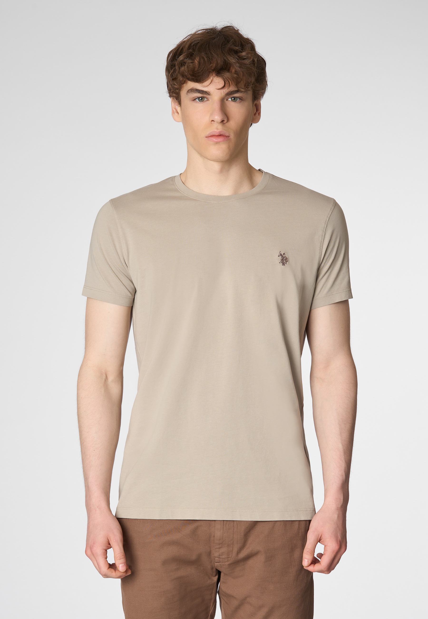 T-shirt a maniche corte in cotone overdyed con logo