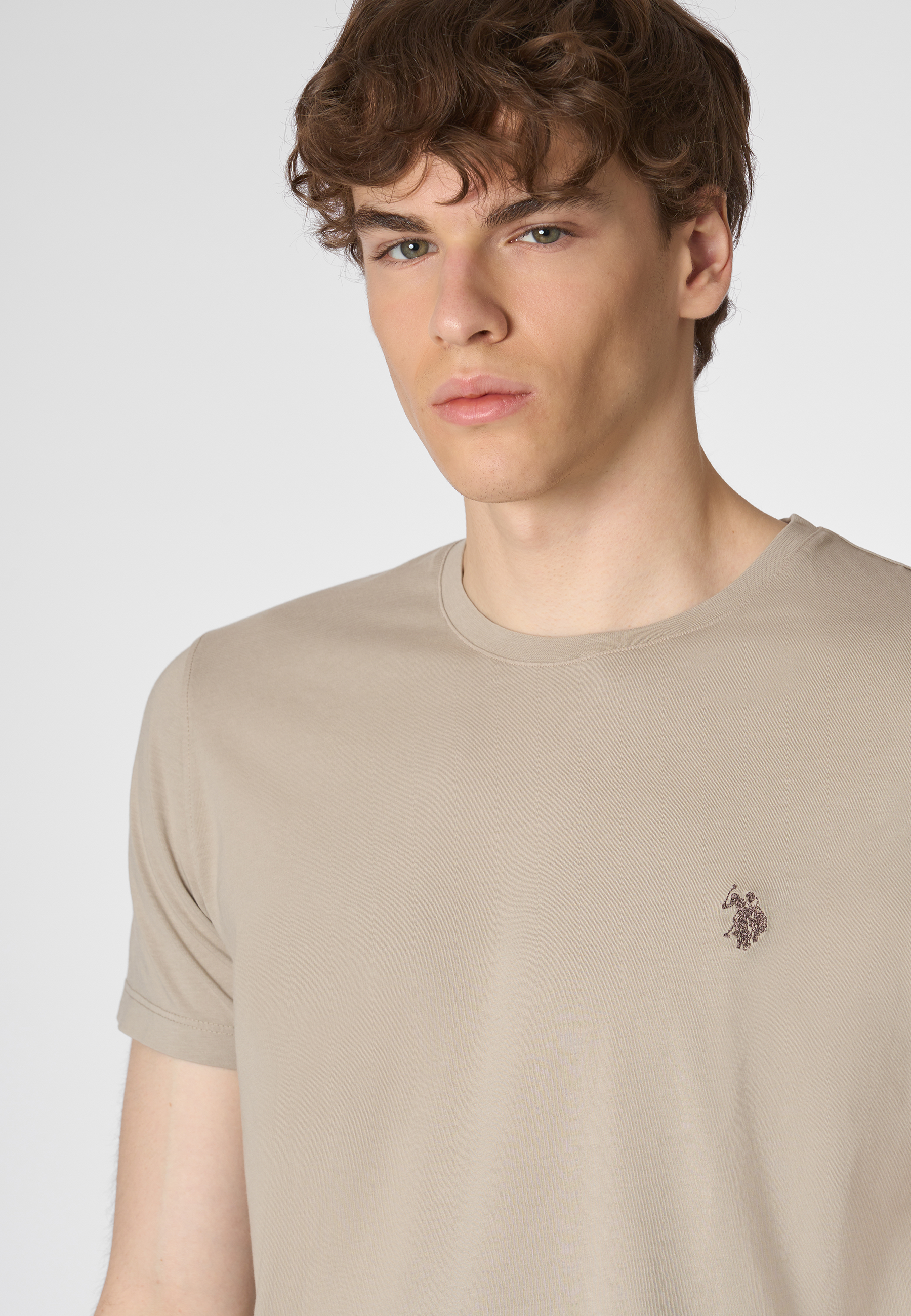 T-shirt a maniche corte in cotone overdyed con logo