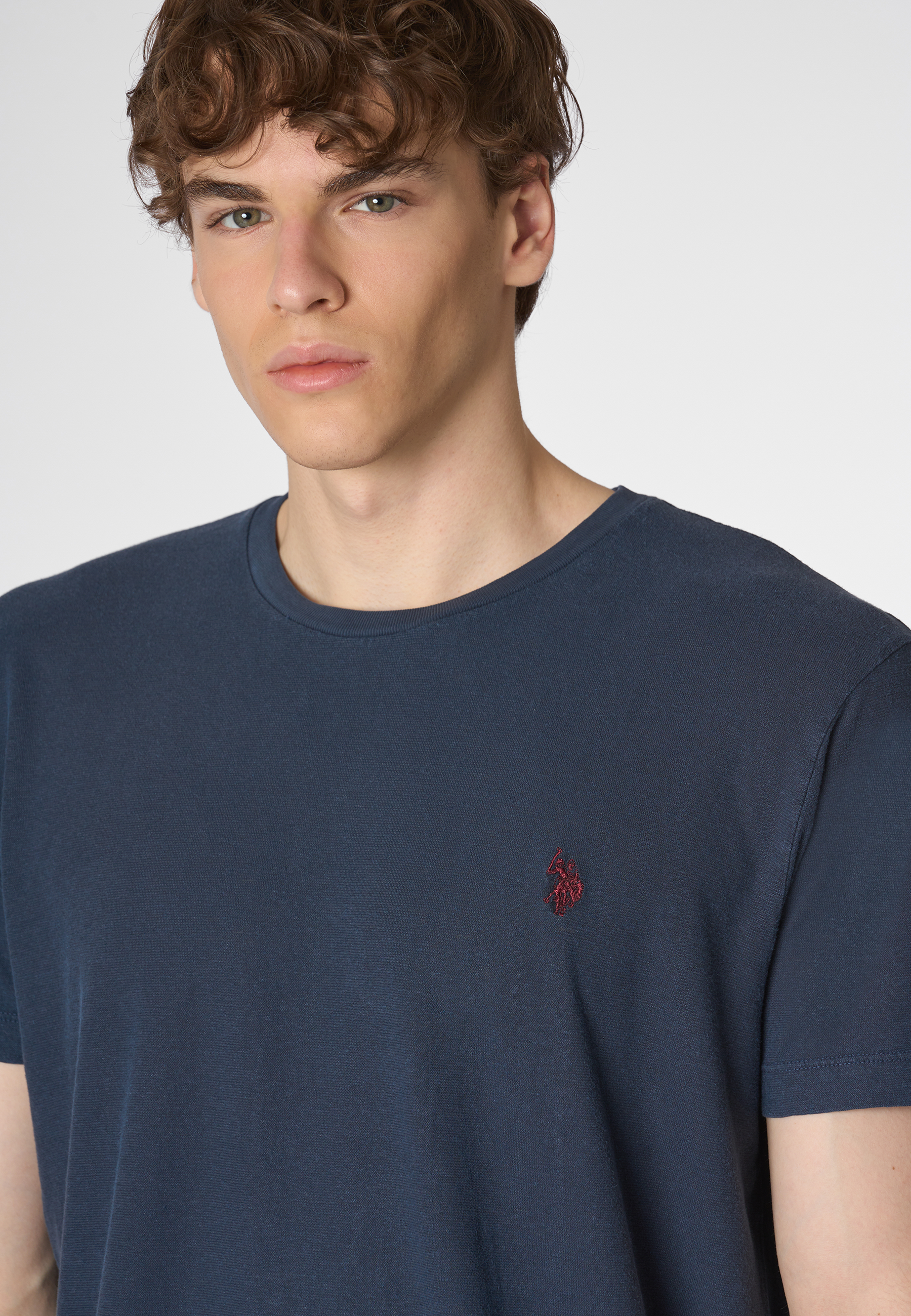 T-shirt a maniche corte in misto cotone organico e canapa con logo