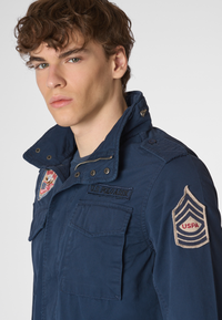 Giacca field in cotone gabardine con patch