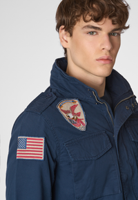 Giacca field in cotone gabardine con patch