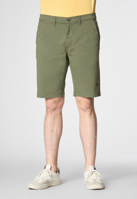 Pantaloni corti chino in cotone twill stretch con logo