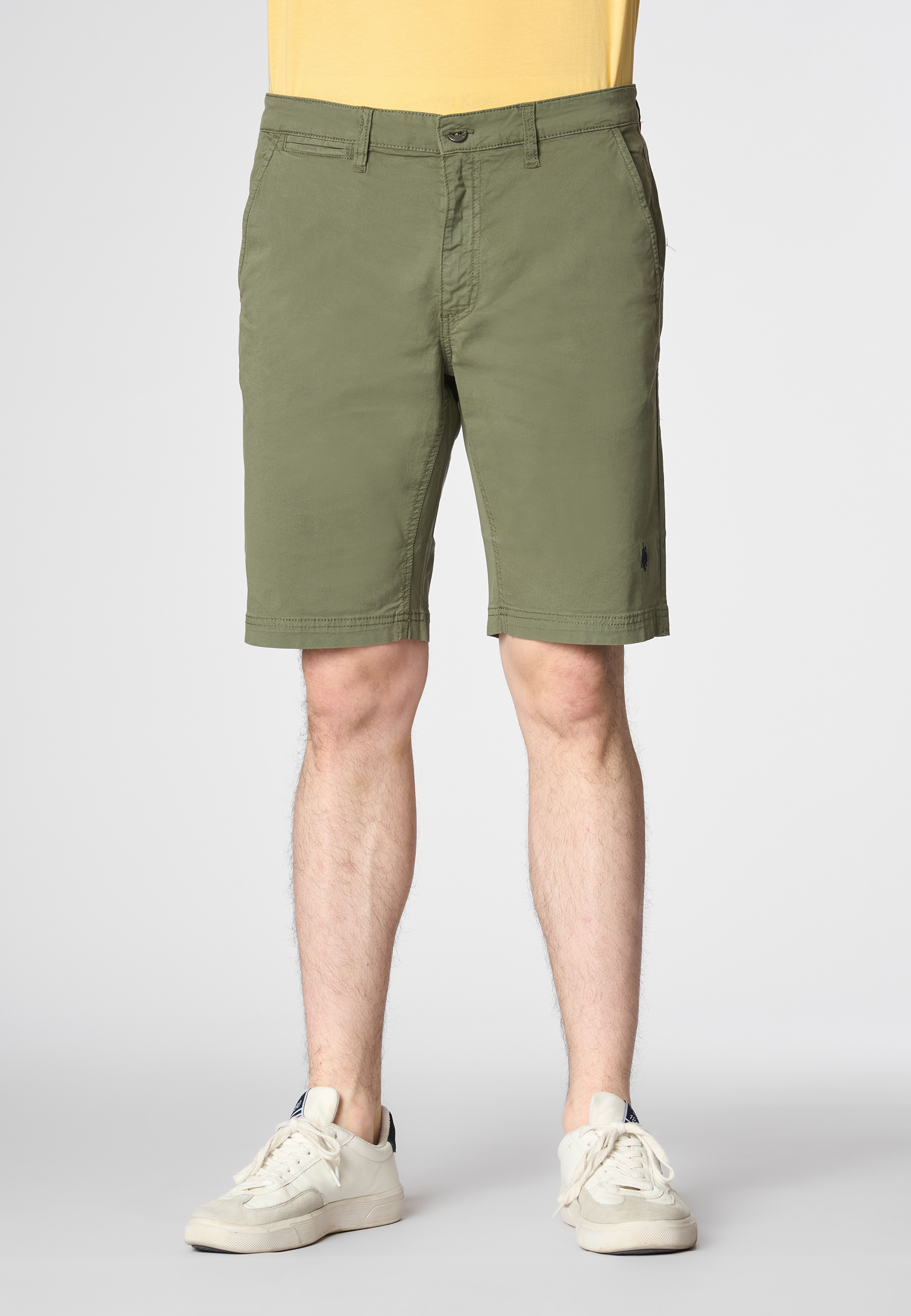 Pantaloni corti chino in cotone twill stretch con logo