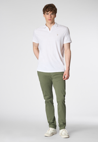 Polo shirt a maniche corte misto cotone e lino con logo