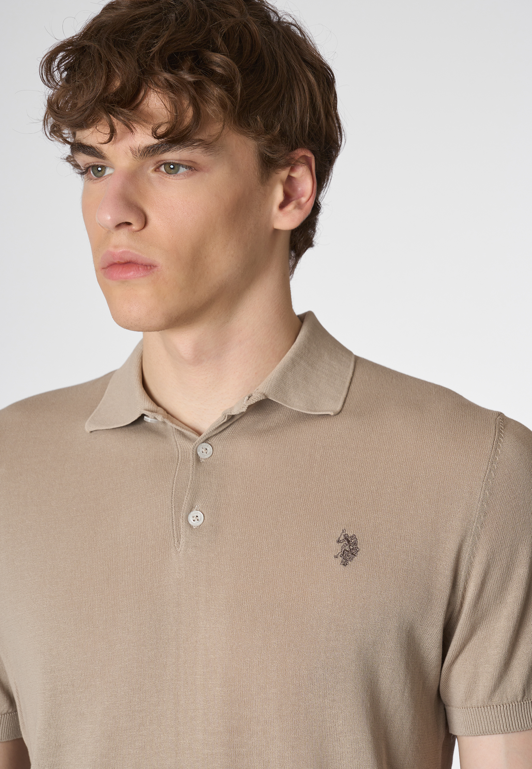 Polo shirt a maniche corte in cotone crepe