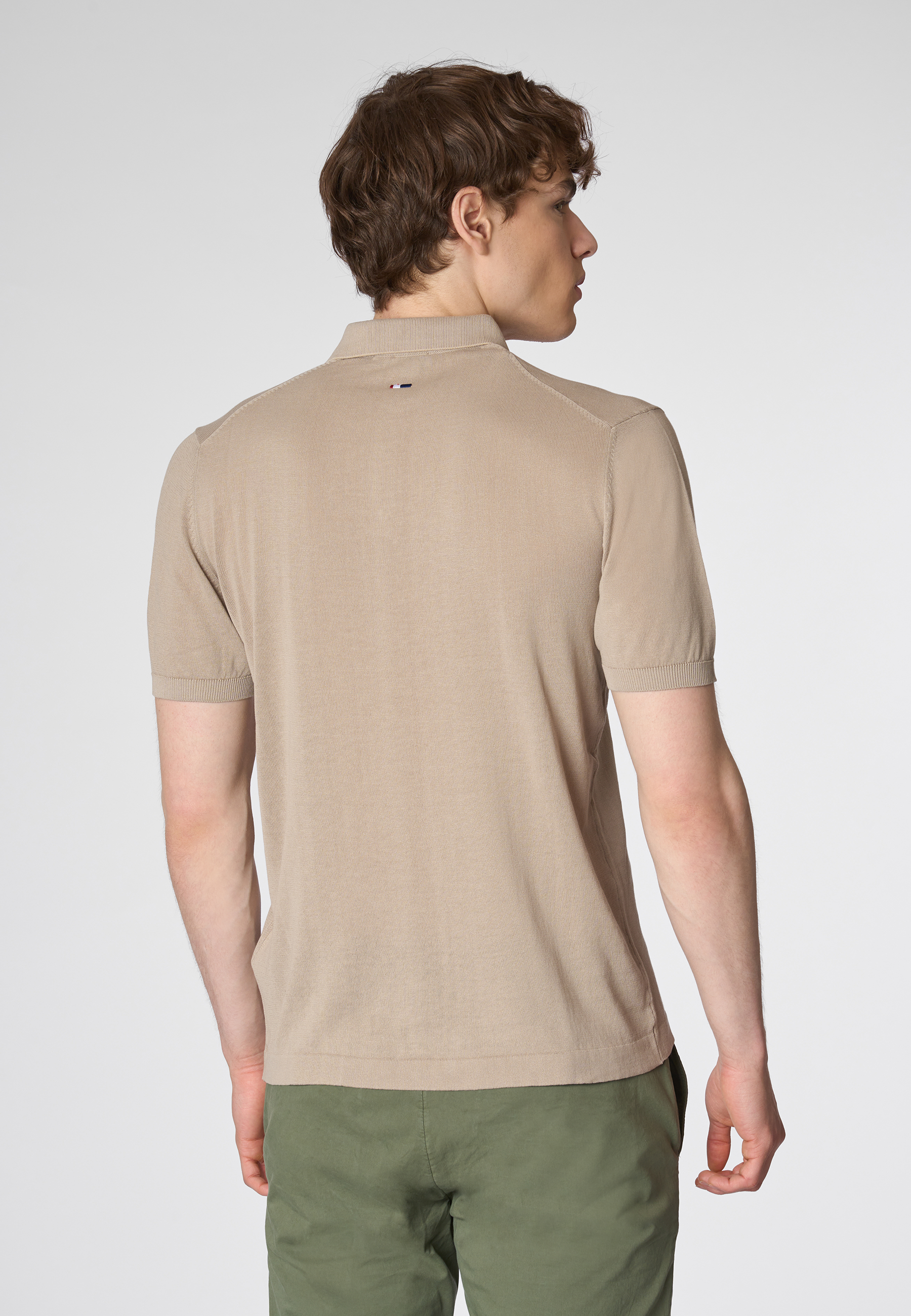 Polo shirt a maniche corte in cotone crepe