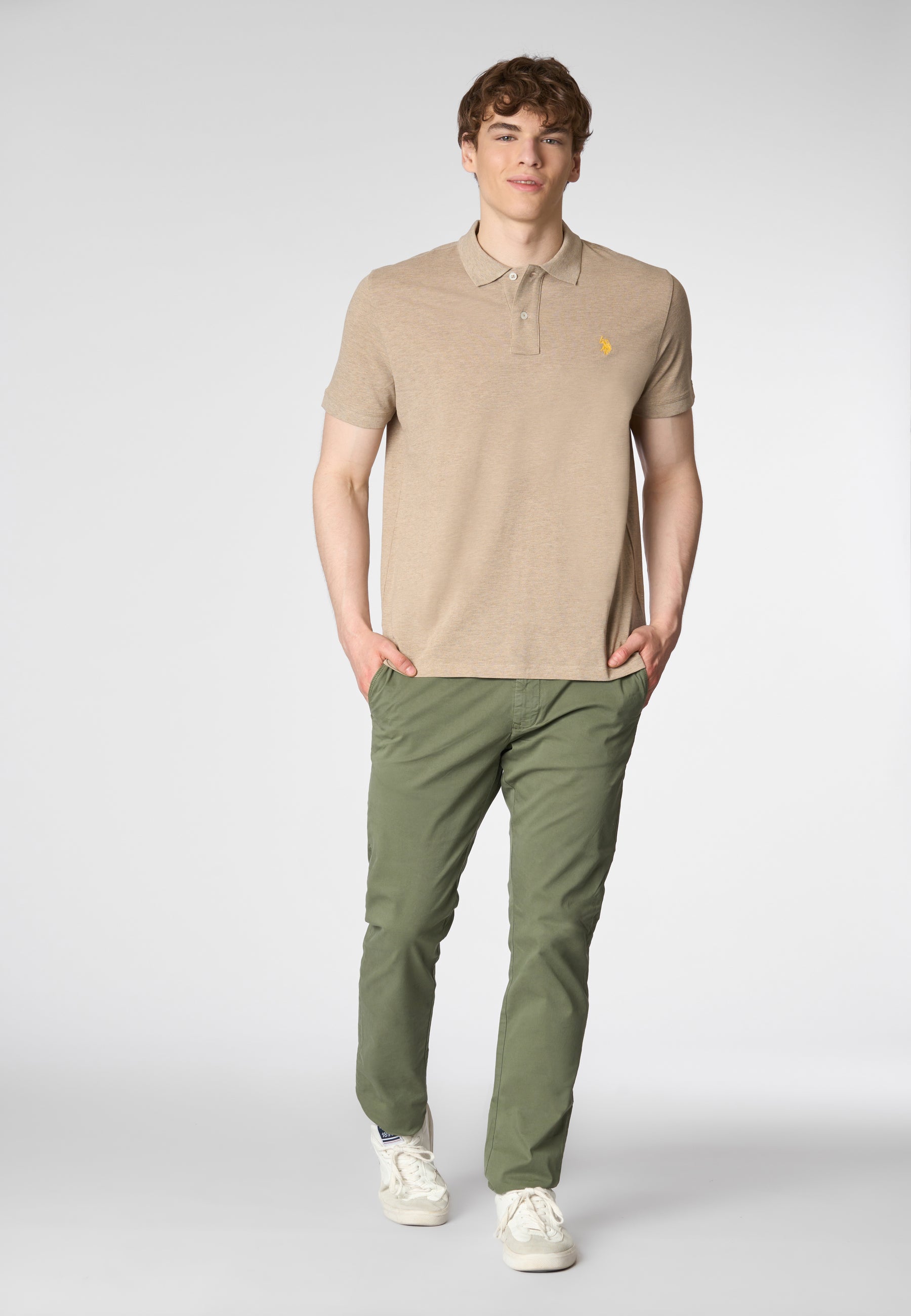 Polo shirt a maniche corte in cotone melange premium quality con logo