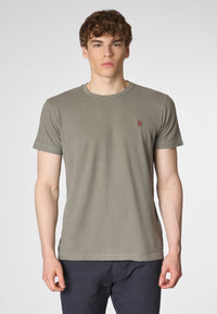 T-shirt a maniche corte in misto cotone organico e canapa con logo