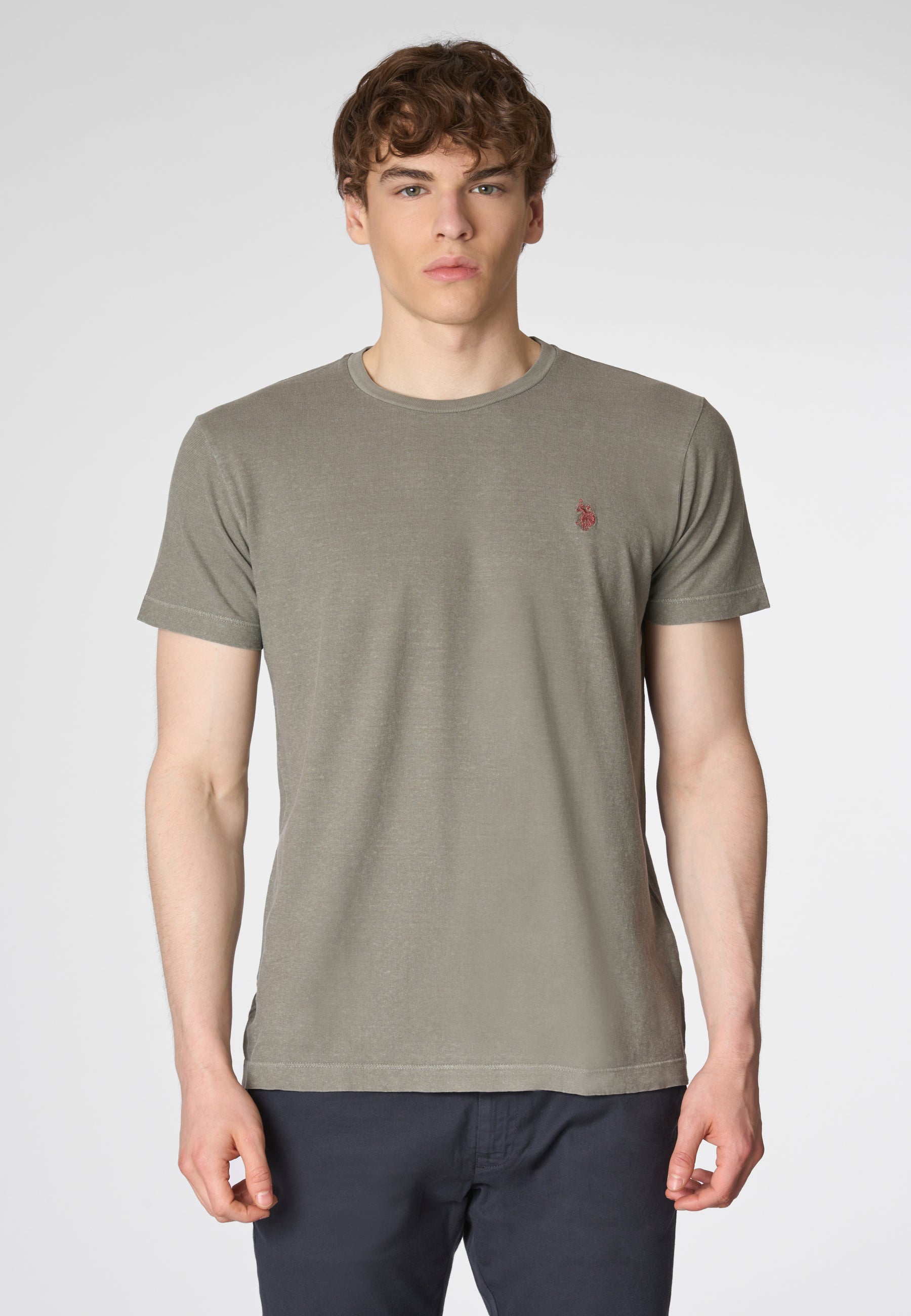 T-shirt a maniche corte in misto cotone organico e canapa con logo