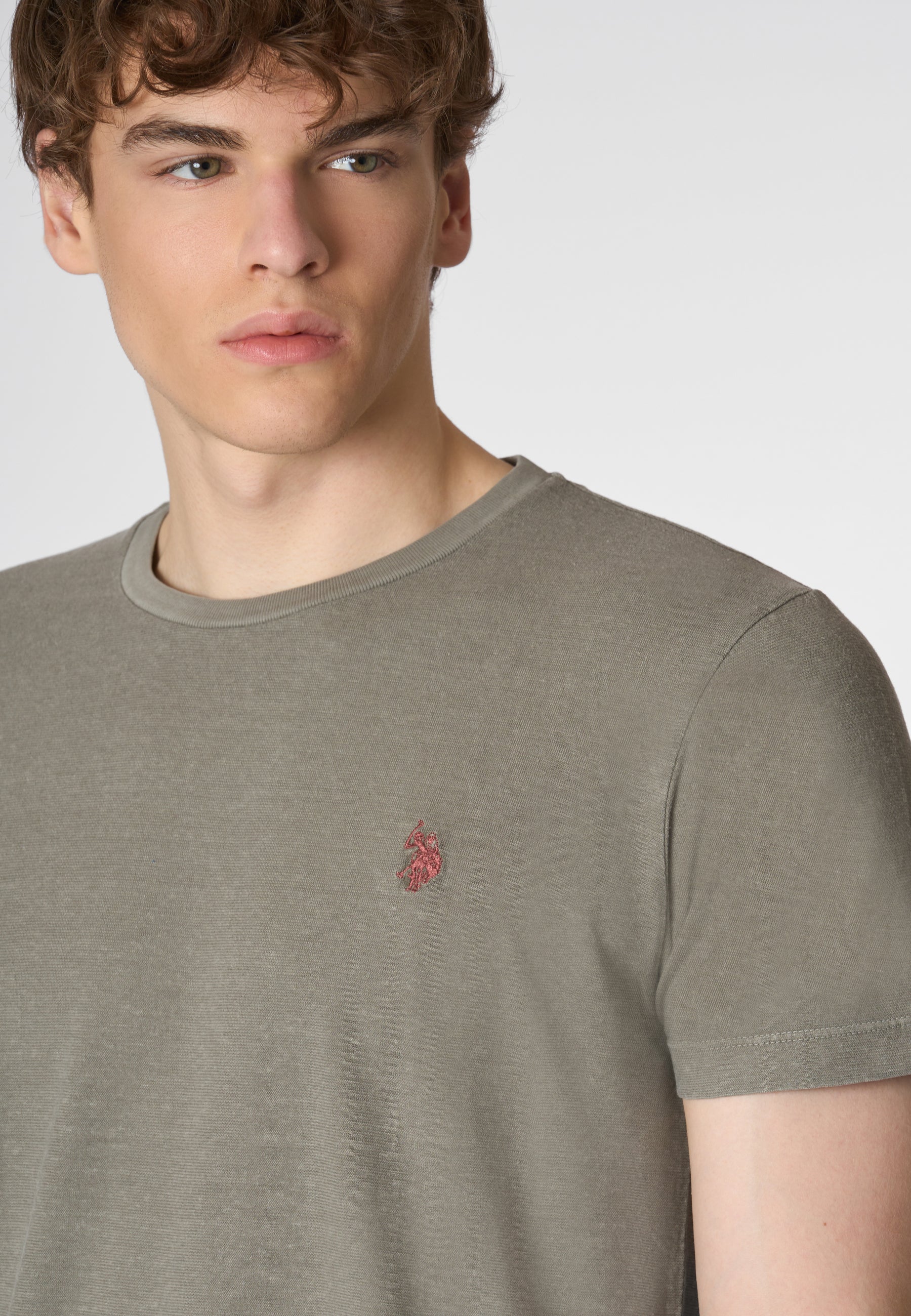 T-shirt a maniche corte in misto cotone organico e canapa con logo