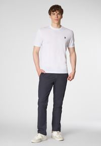 Maglia girocollo a maniche corte in cotone crepe