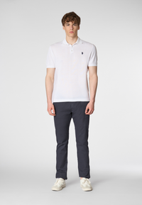 Polo shirt a maniche corte in cotone crepe