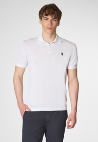 Polo shirt a maniche corte in cotone crepe