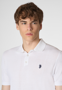 Polo shirt a maniche corte in cotone crepe