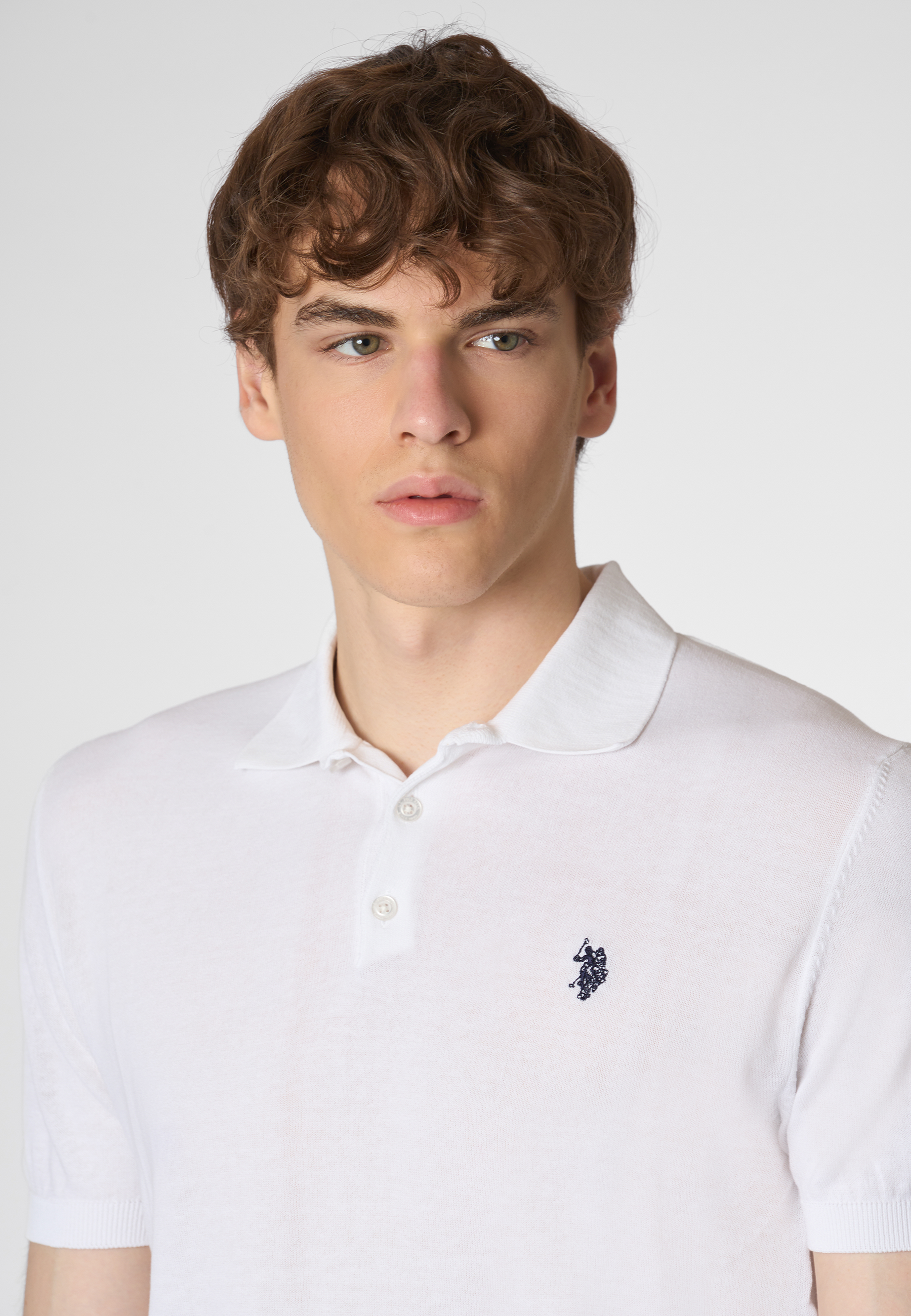 Polo shirt a maniche corte in cotone crepe