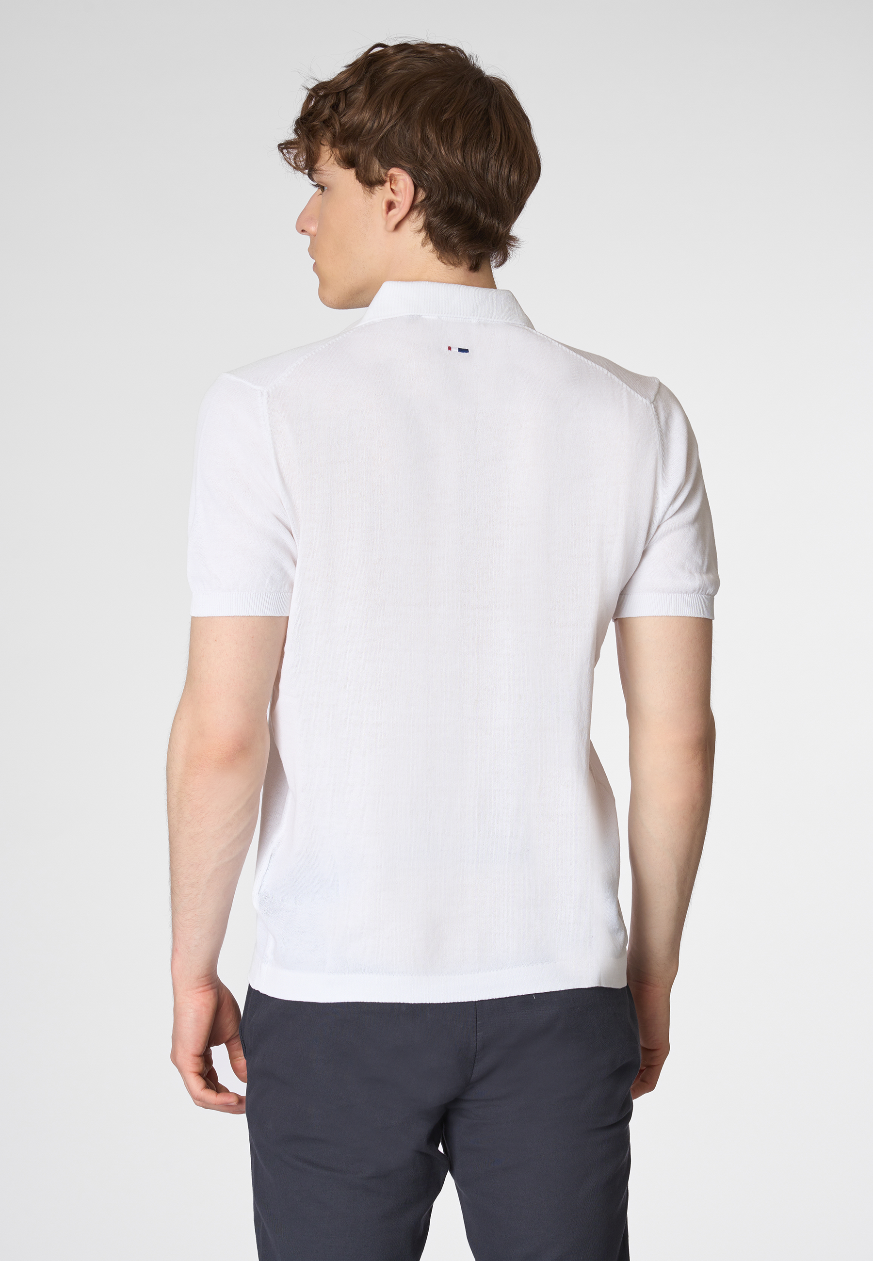 Polo shirt a maniche corte in cotone crepe