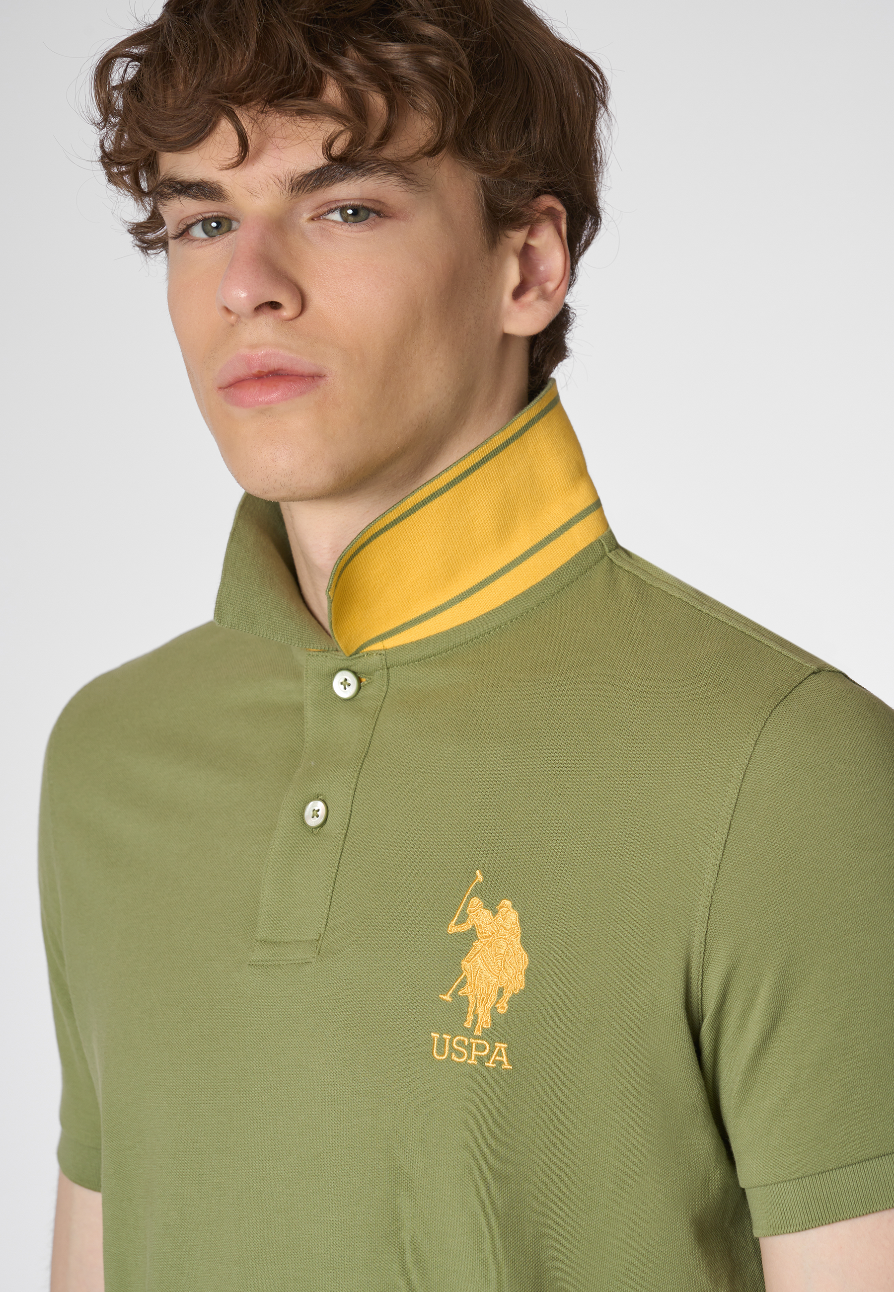Polo shirt a maniche corte in cotone piquet con logo e numero