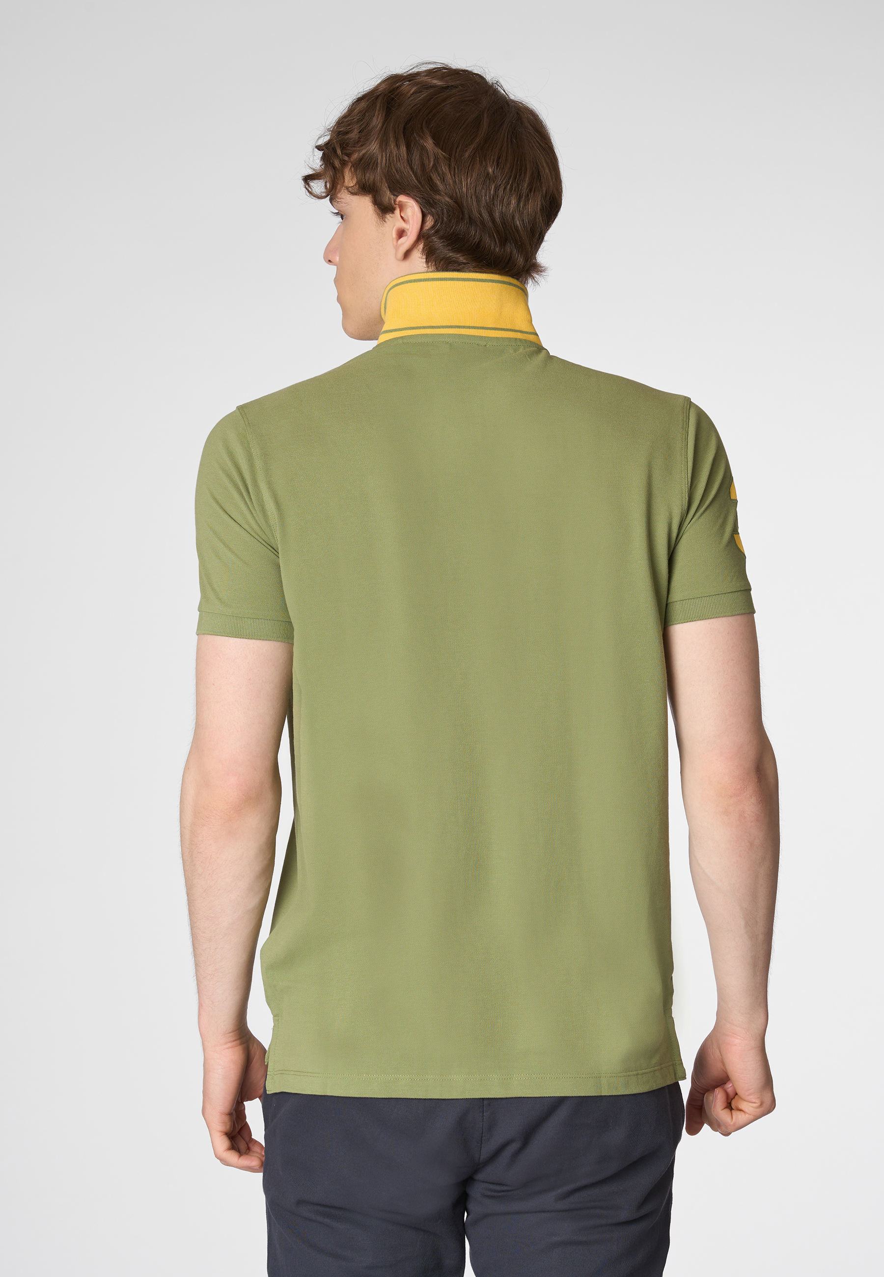 Polo shirt a maniche corte in cotone piquet con logo e numero