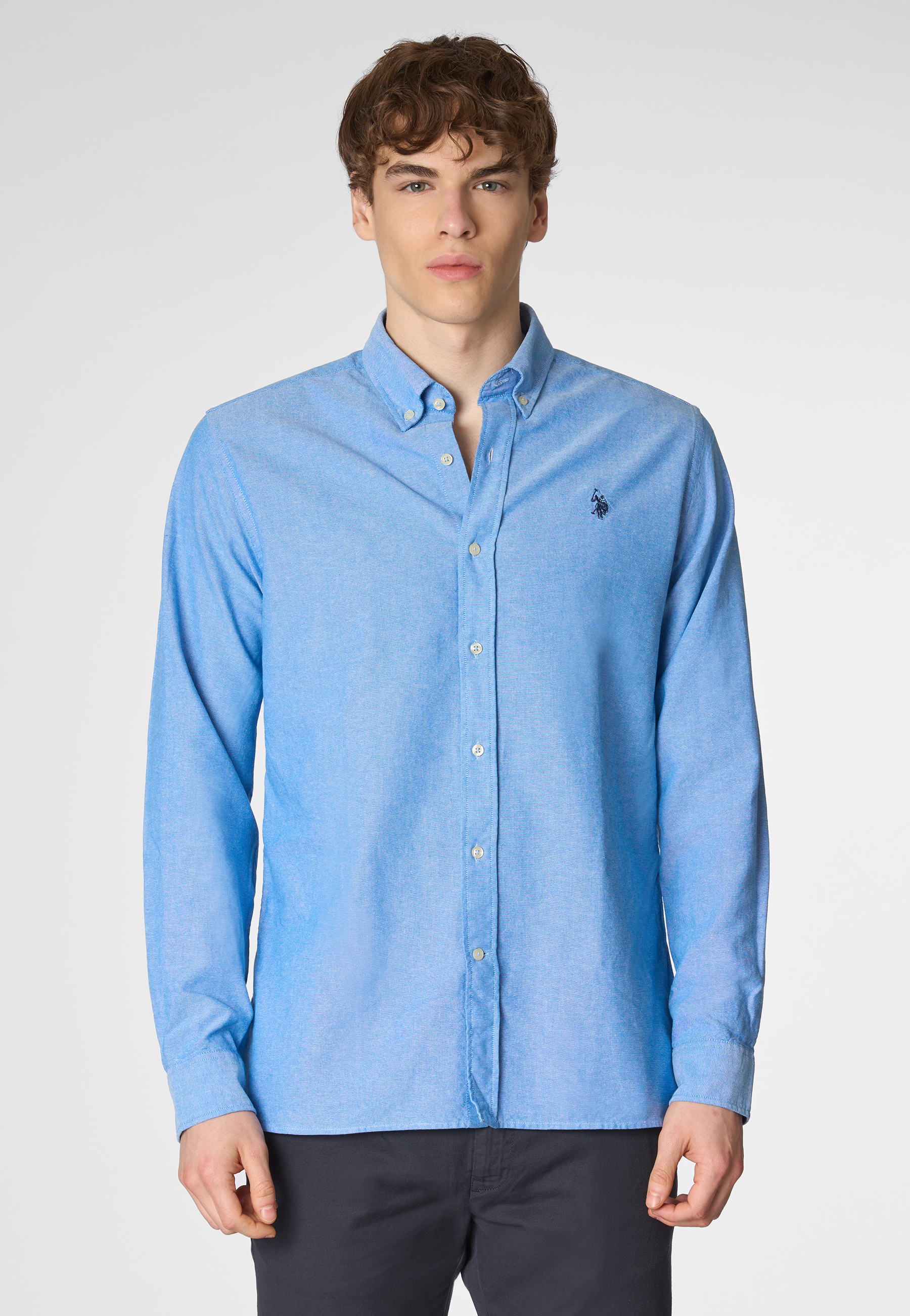 Camicia in cotone oxford slim fit con logo