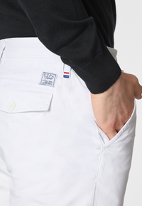 Pantaloni corti chino in cotone twill stretch con logo