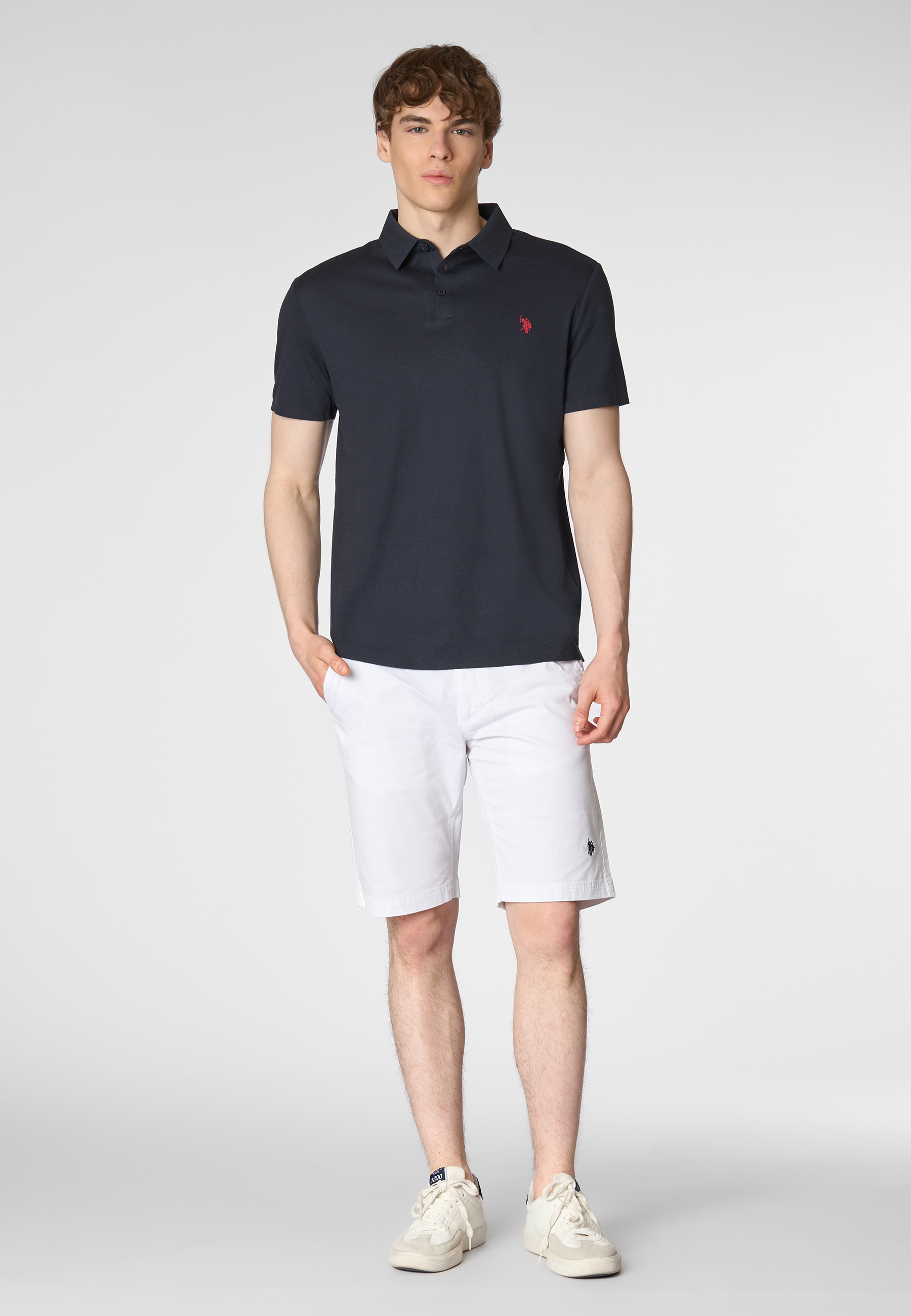 Polo a maniche corte in stretch jersey tecnico