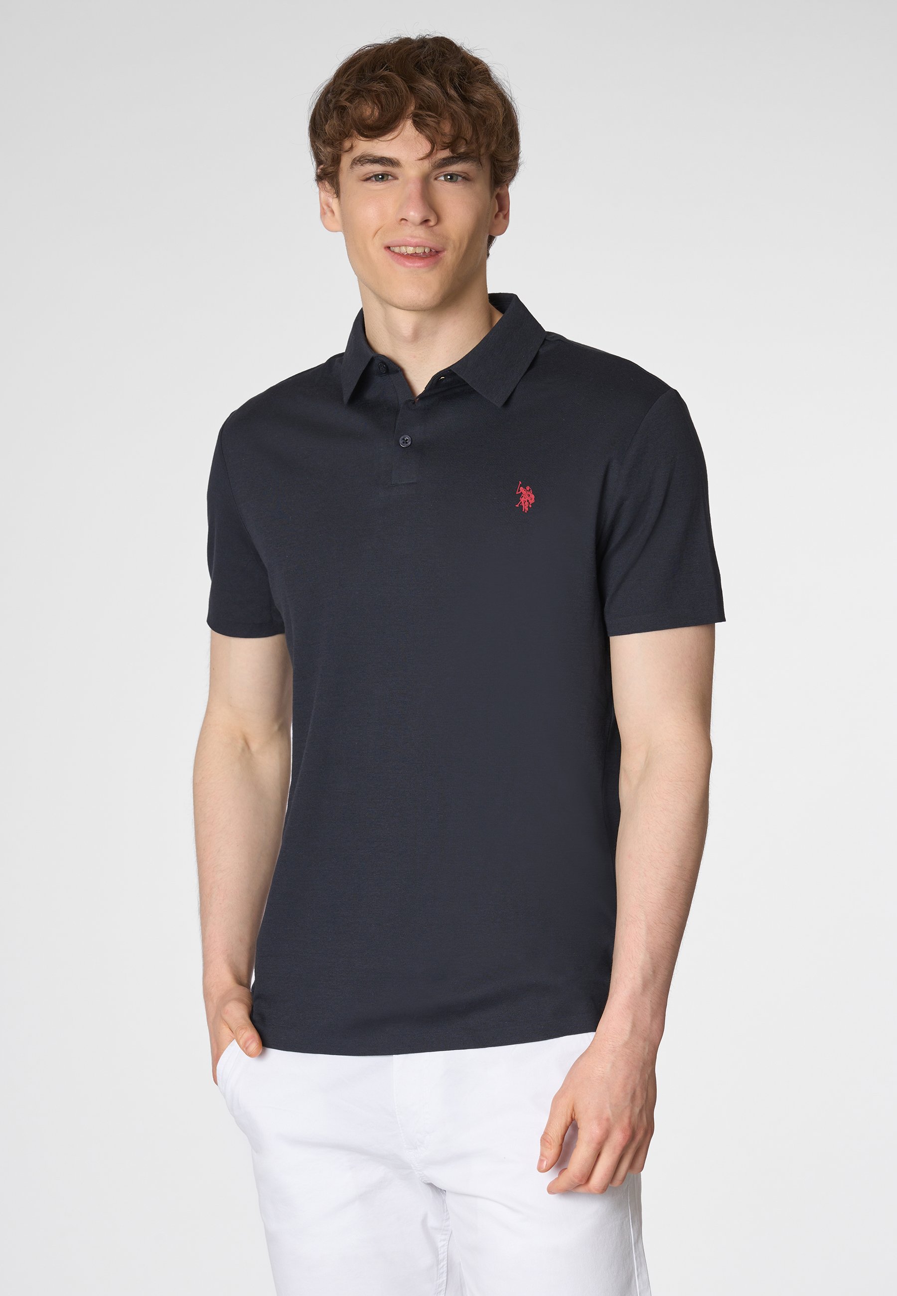 Polo a maniche corte in stretch jersey tecnico