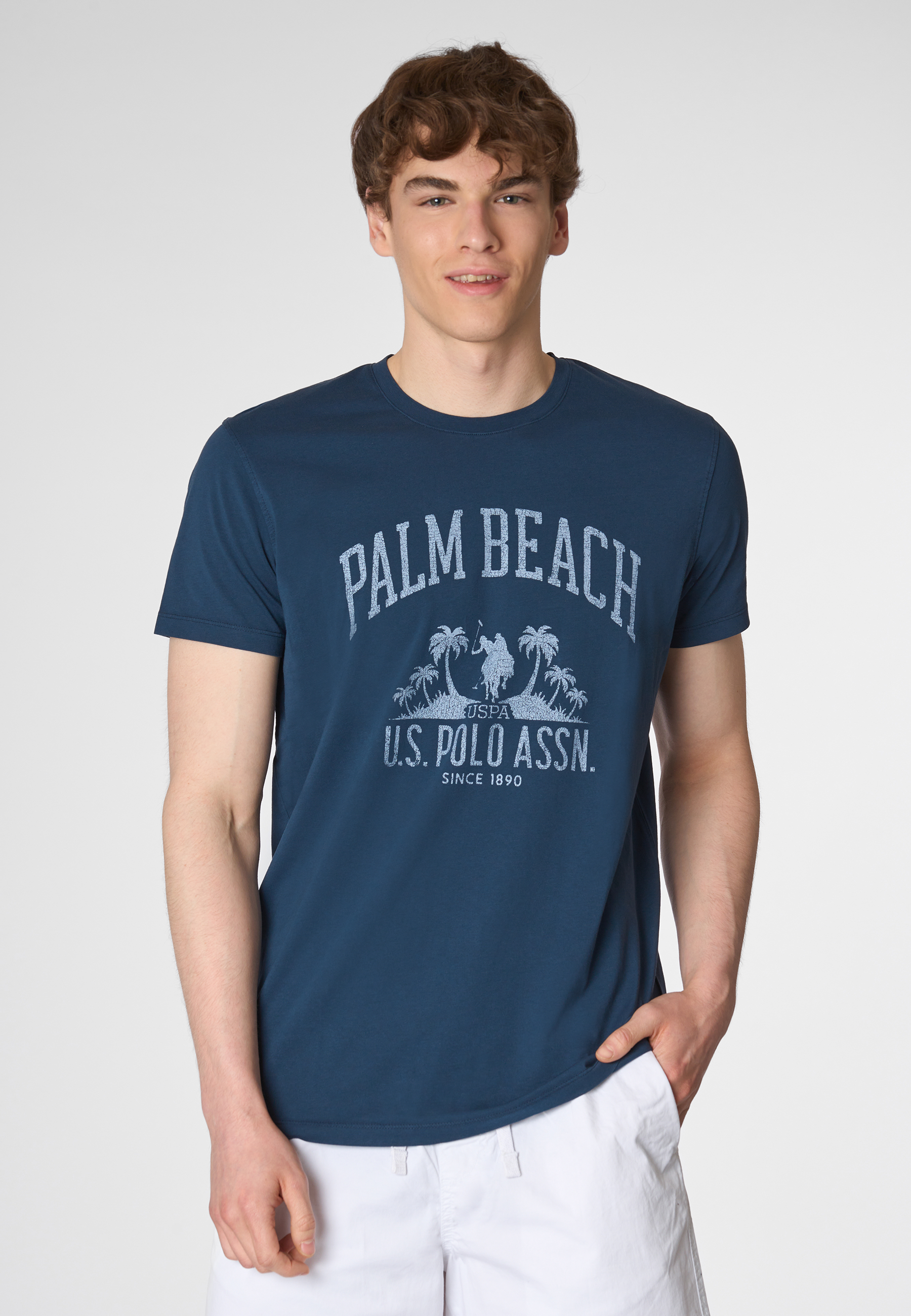 T-shirt a maniche corte in cotone con stampa frontale