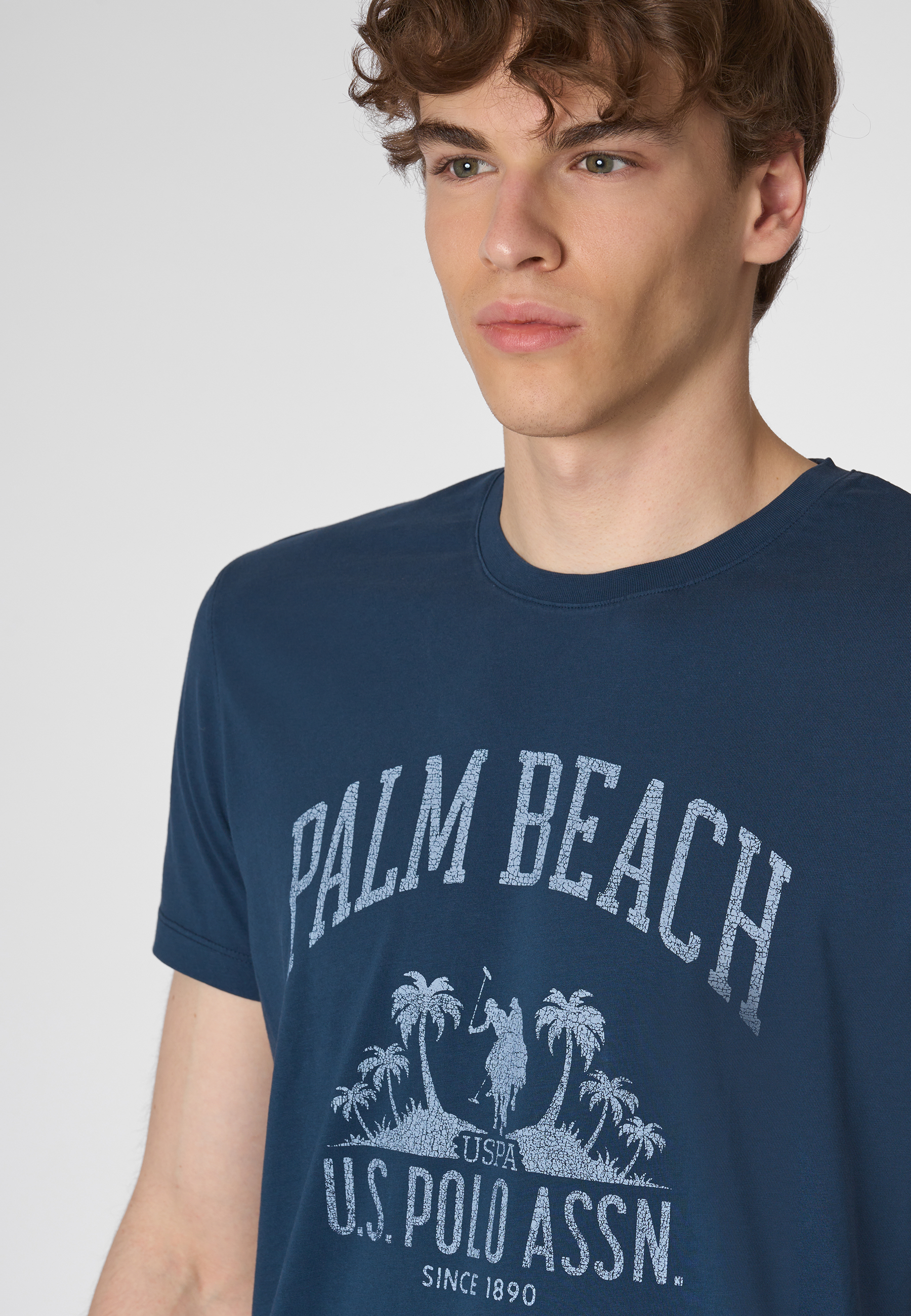 T-shirt a maniche corte in cotone con stampa frontale