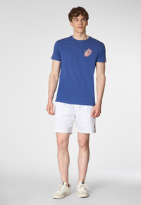 T-shirt a maniche corte in cotone melange con stampa posteriore