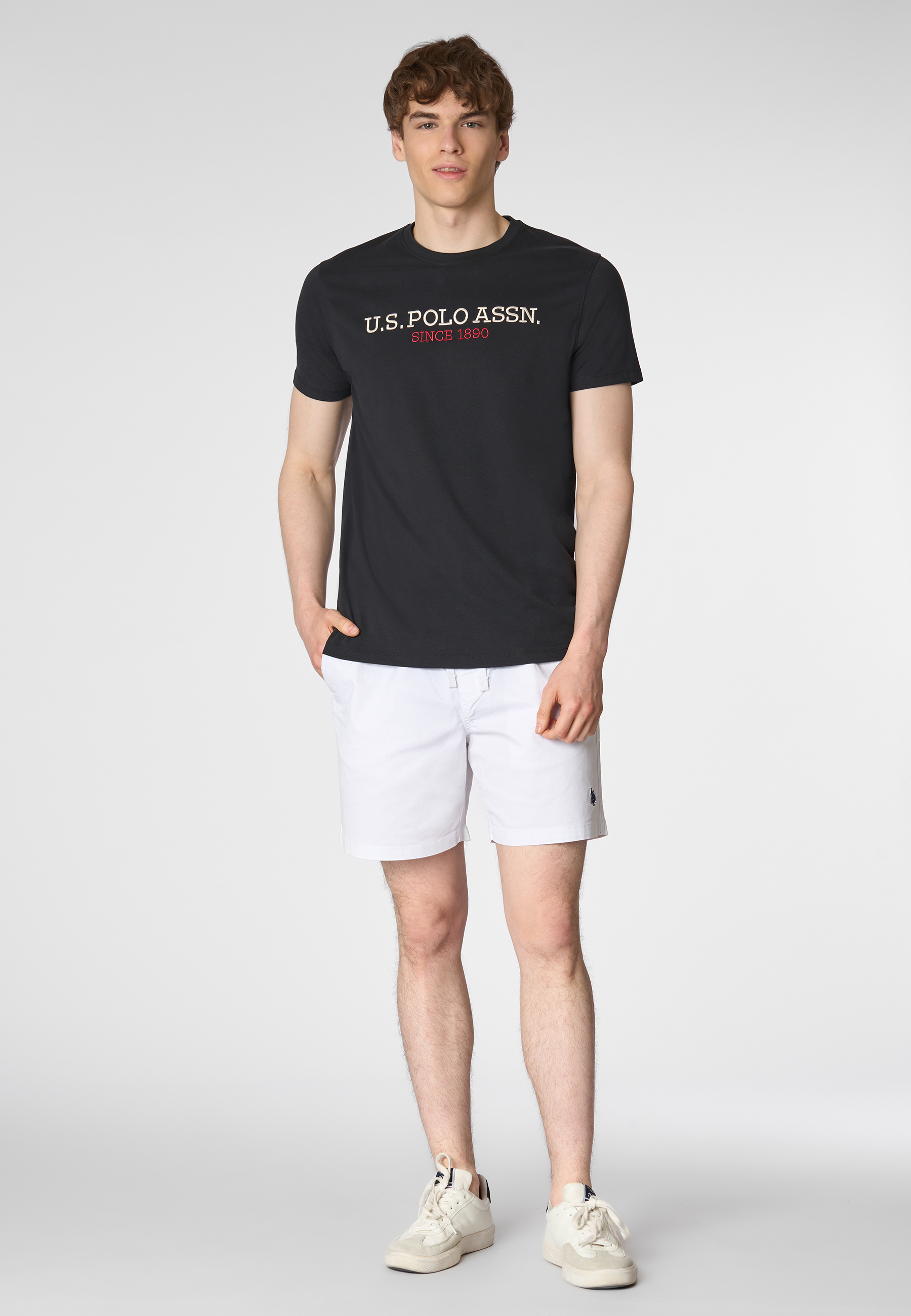 T-shirt a maniche corte in cotone con ricamo U.S. Polo Assn.