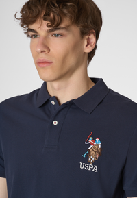 Polo shirt a maniche corte in cotone piquet con logo colorato