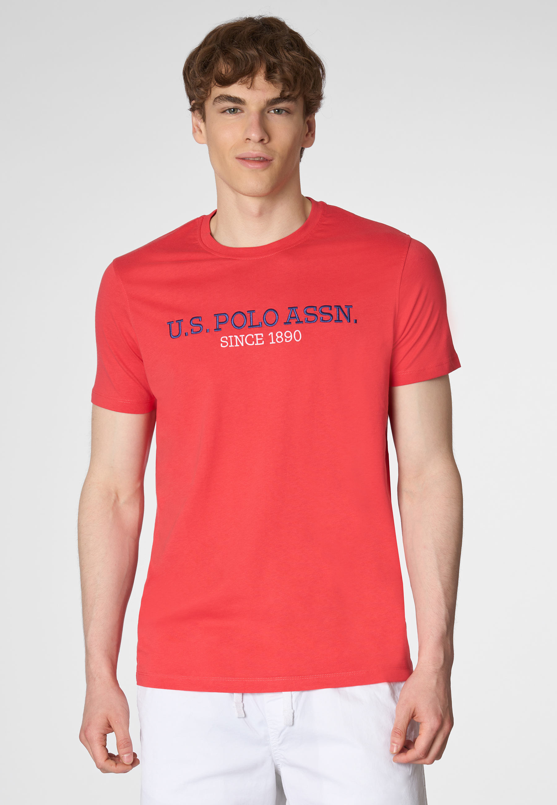 T-shirt a maniche corte in cotone con ricamo U.S. Polo Assn.