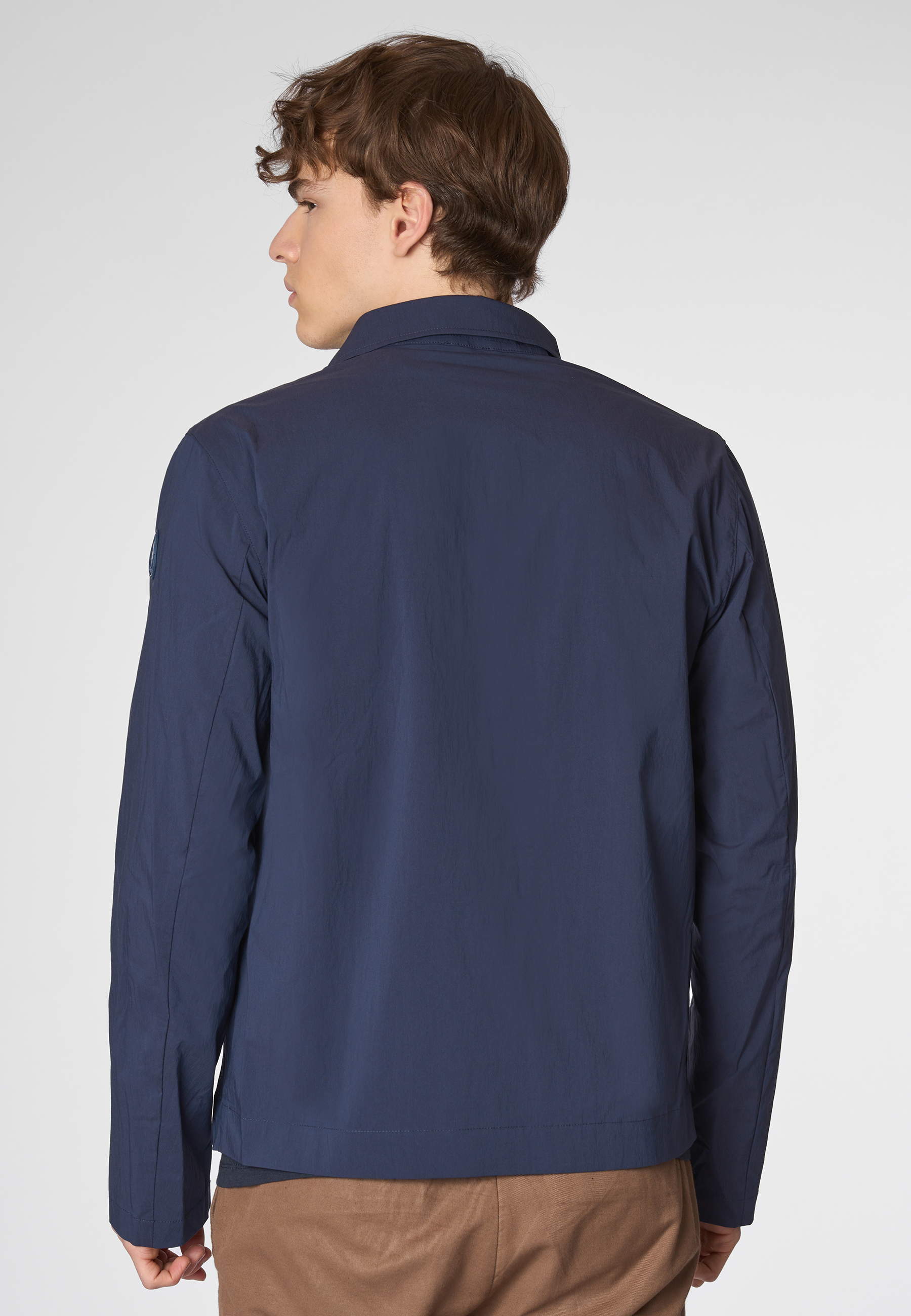 Giacca full zip in cotone stretch nylon