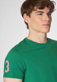 T-shirt a maniche corte in cotone con logo e numero