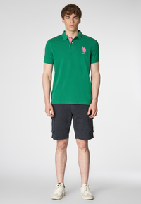 Polo shirt a maniche corte in cotone piquet con logo e numero